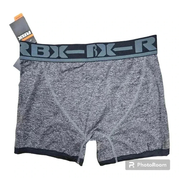 RBX Boxer Briefs  Heathered Black 6" inseam NWT Large - Picture 2 of 7